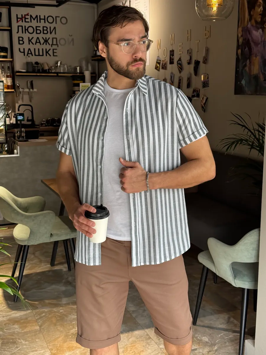 Chemise Rayé en lin style OLD MONEY