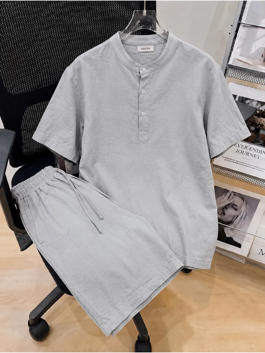 Ensemble chemise et short en LIN STYLE OLD MONEY