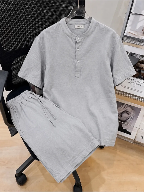 Ensemble chemise et short en LIN STYLE OLD MONEY