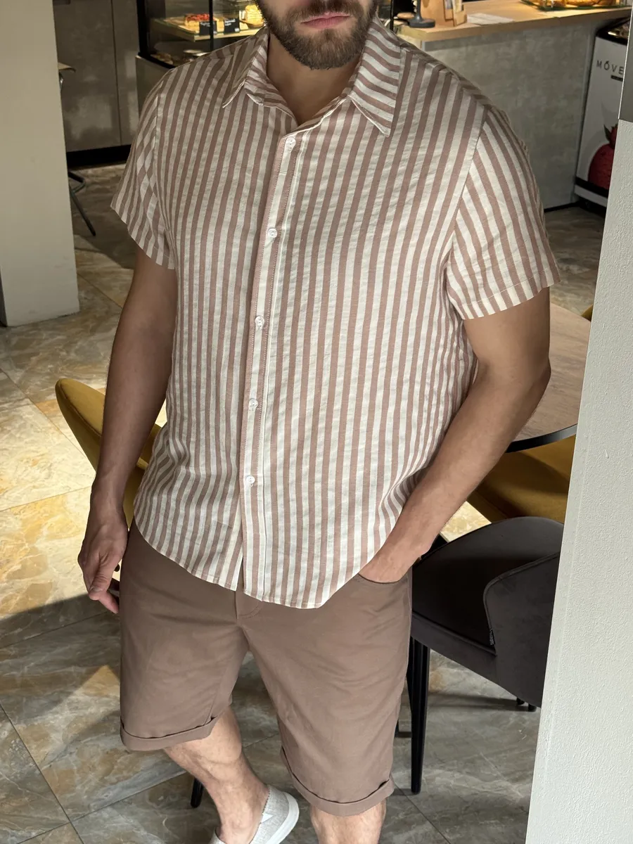 Chemise Rayé en lin style OLD MONEY