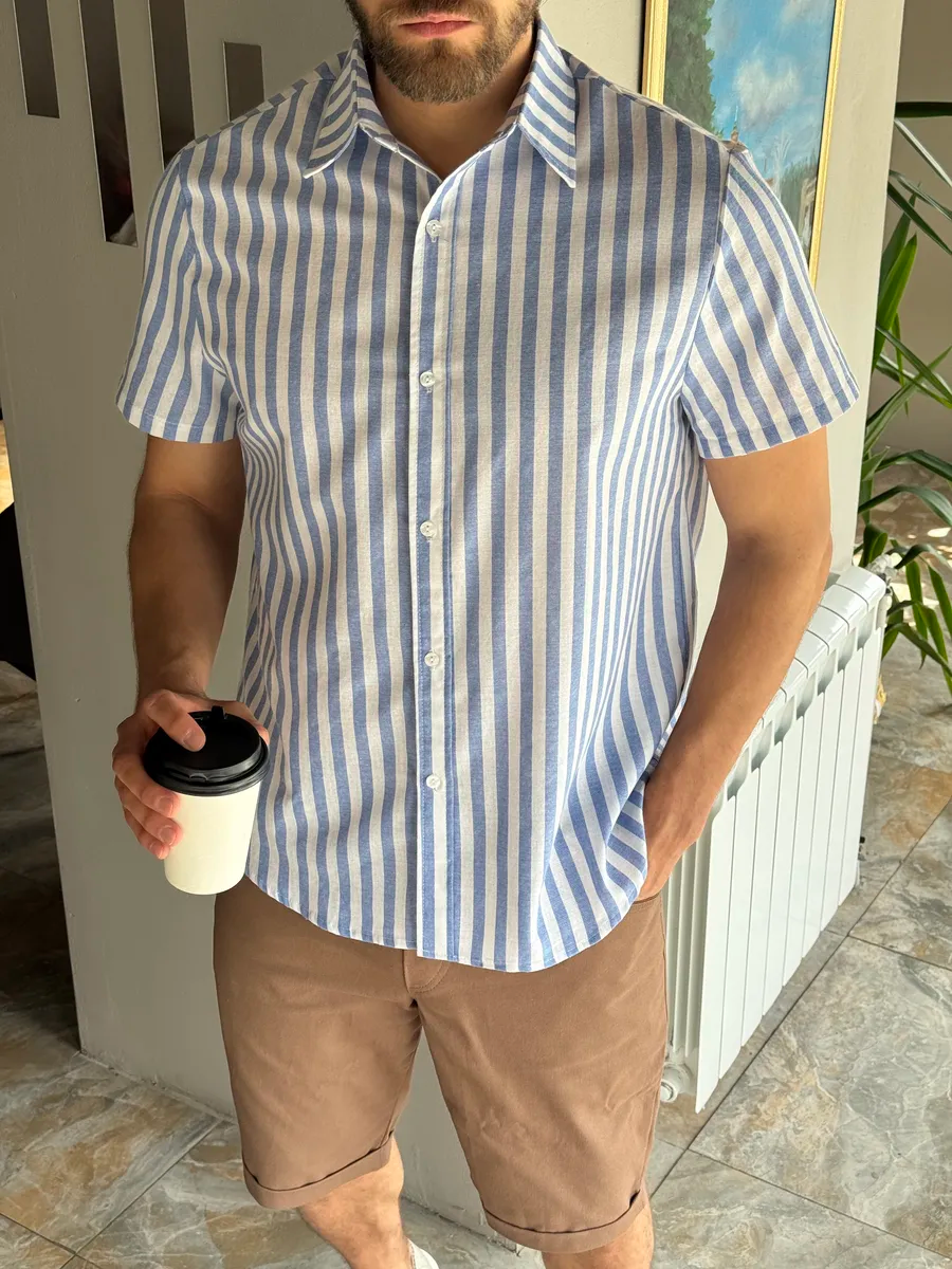 Chemise Rayé en lin style OLD MONEY