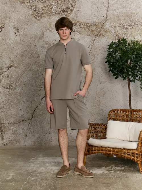 Ensemble Zippé Milano — T-shirt & Short Assorti