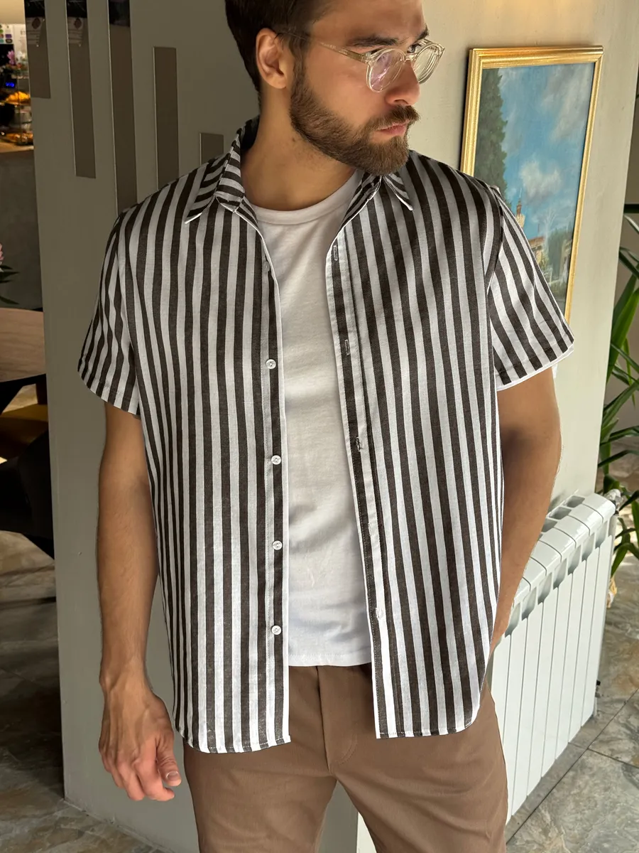 Chemise Rayé en lin style OLD MONEY