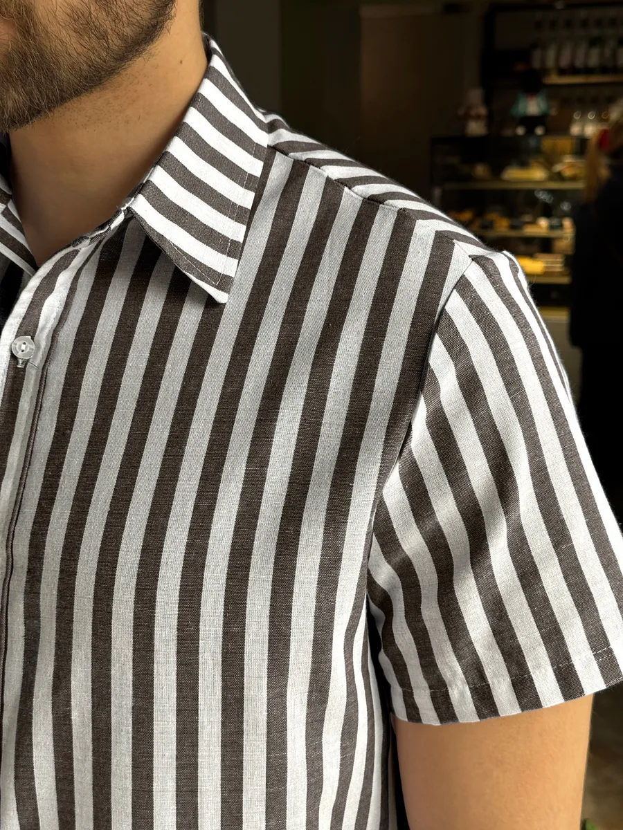Chemise Rayé en lin style OLD MONEY
