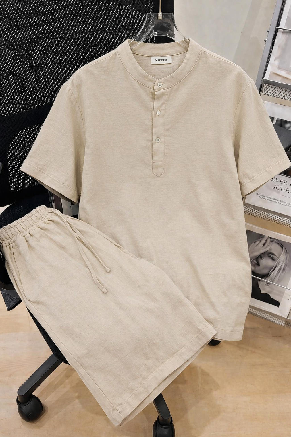 Ensemble chemise et short en LIN STYLE OLD MONEY