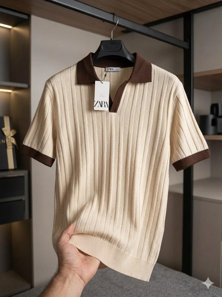 Polo Tricoté Col Ouvert