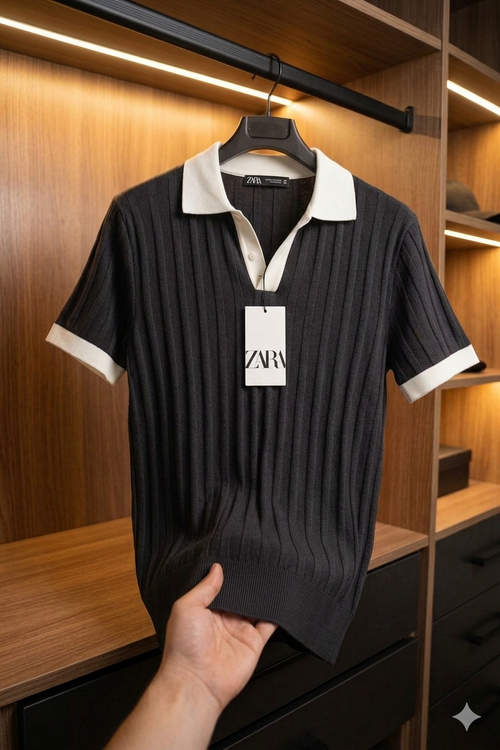 Polo Tricoté Col Ouvert